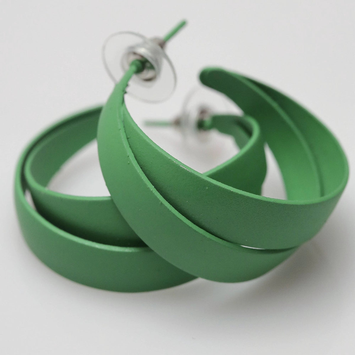 Green Helix Hoops