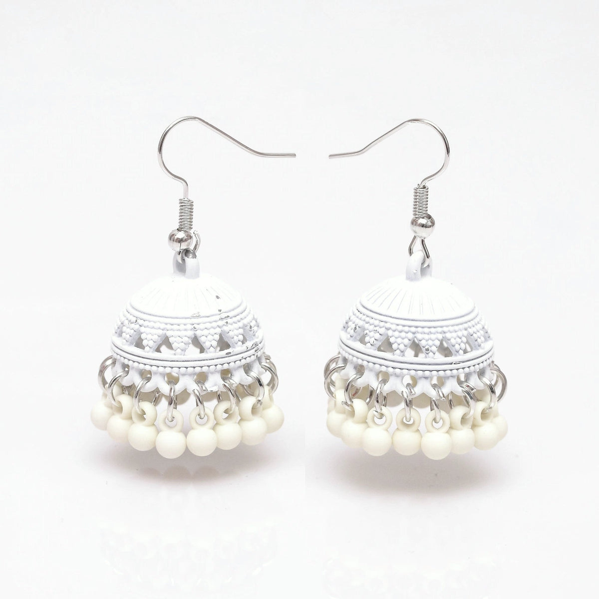White Bohemia Drop Jhumki