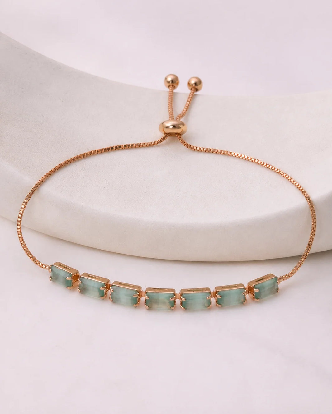 Flat Beads Green Bracelet - Gold Green — product image