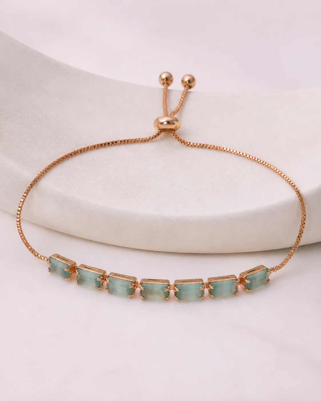 Flat Beads Green Bracelet - Gold Green — product image
