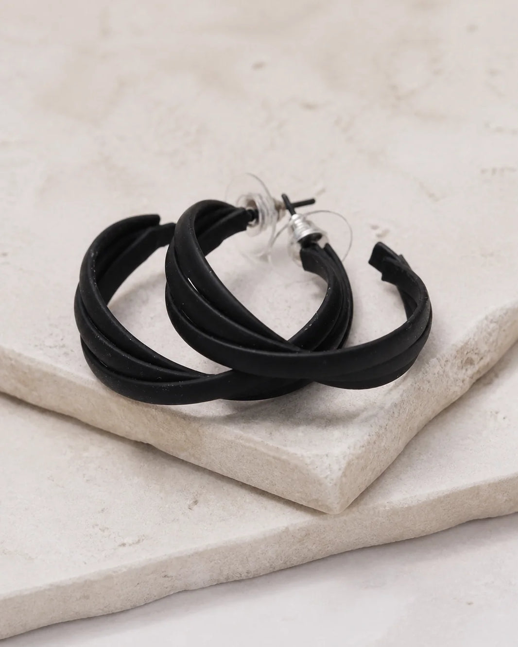 Bold Plastic Earrings - Black — product image