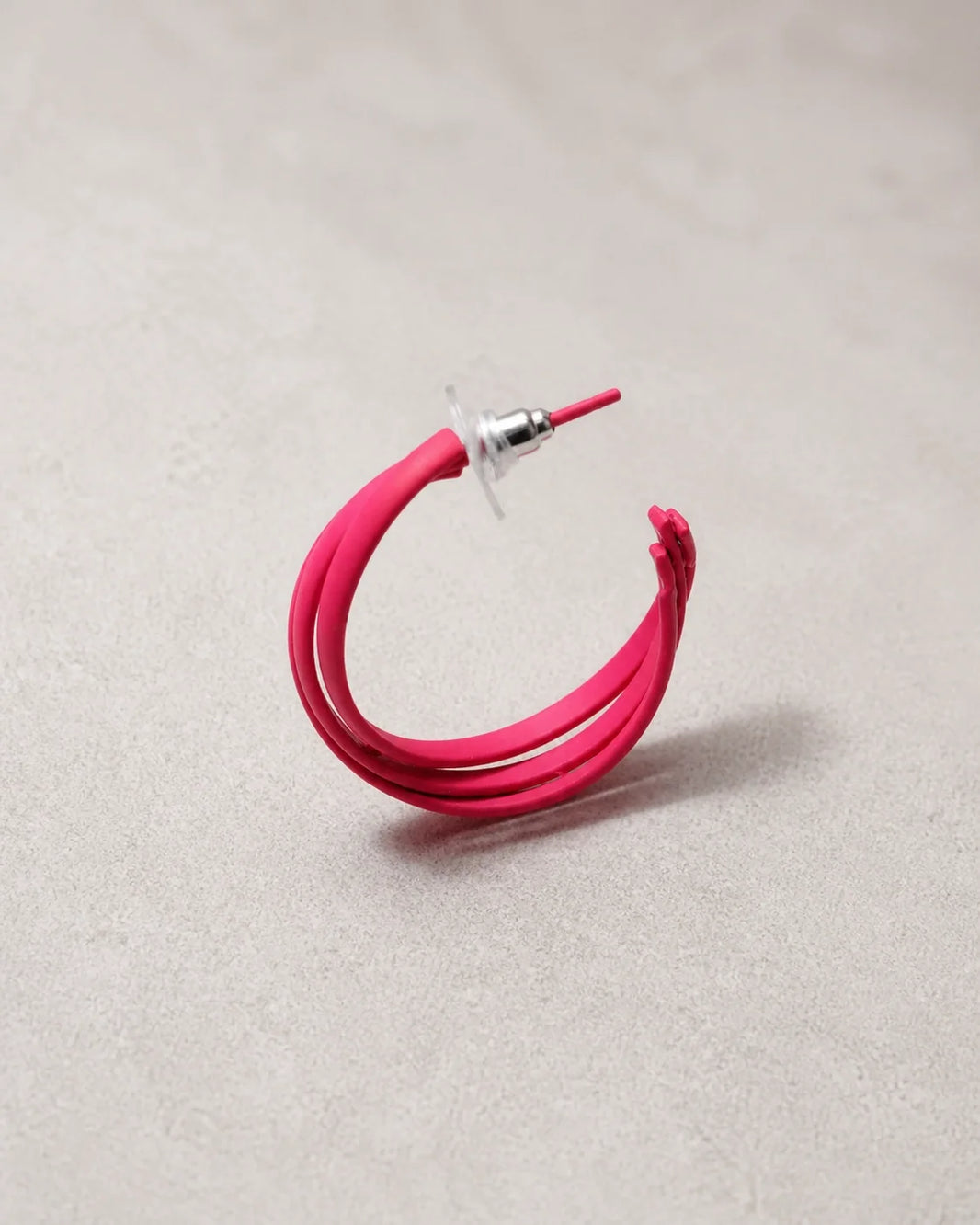Bold Plastic Earrings - Shocking Pink — product image