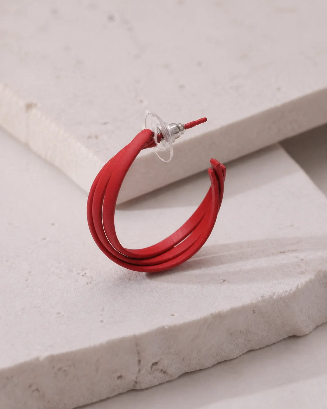 Bold Plastic Earrings - Red — product image