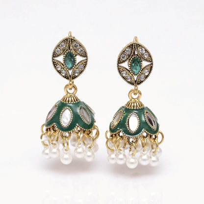 Green Regal Mirror Jhumki