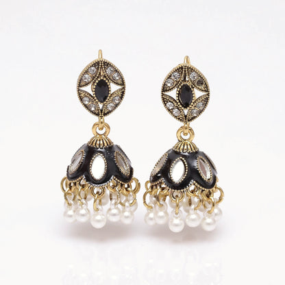 Black Regal Mirror Jhumki