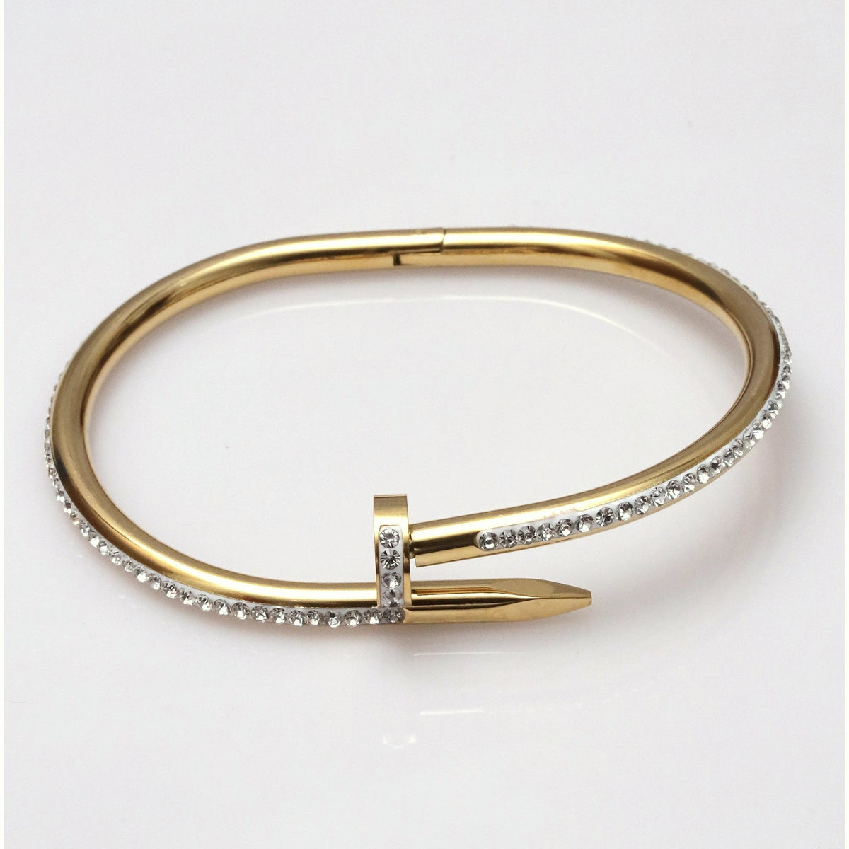 Sleek Diamond Twist Bangle