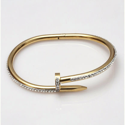 Sleek Diamond Twist Bangle