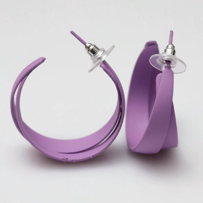 Purple Helix Hoops
