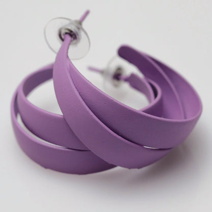 Purple Helix Hoops