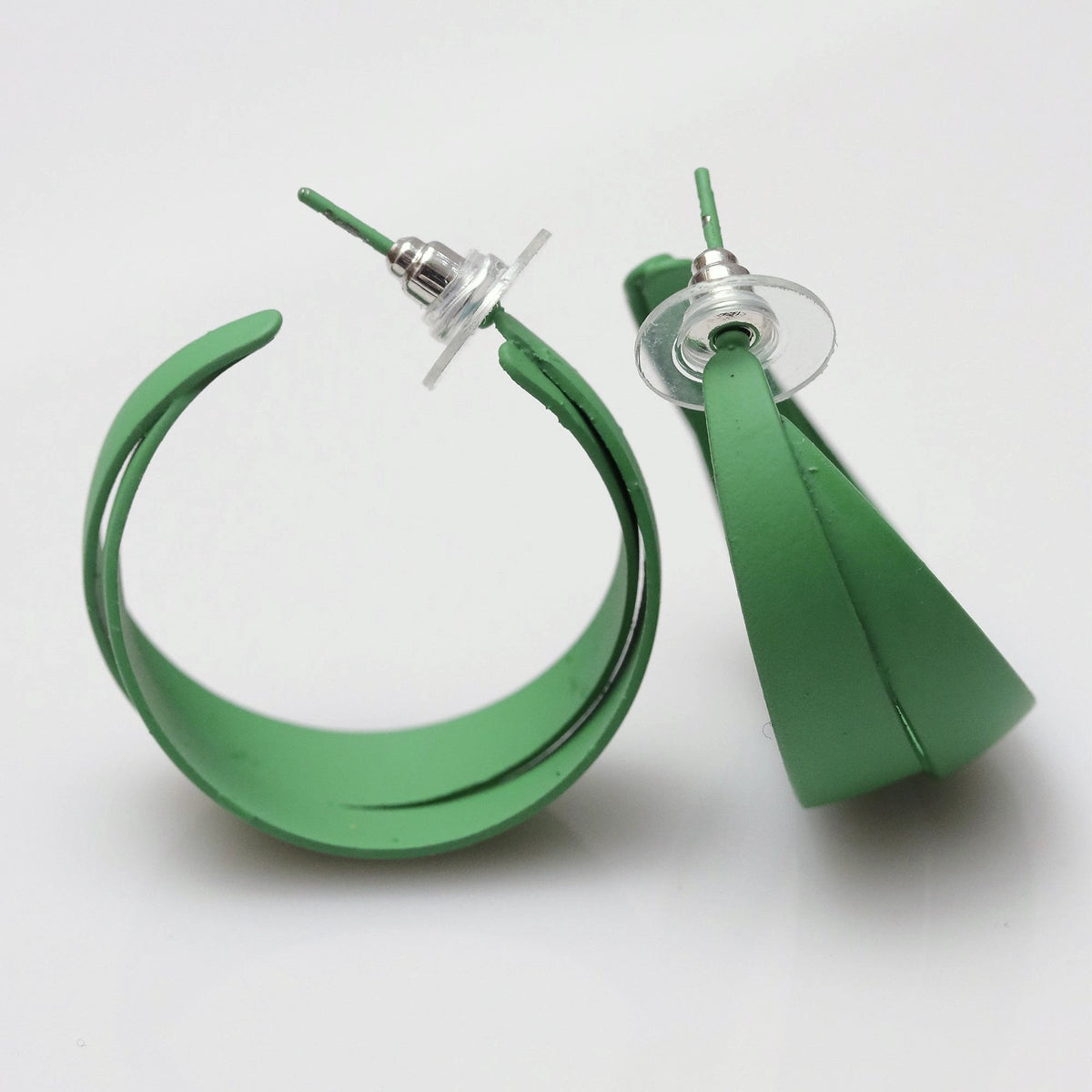 Green Helix Hoops