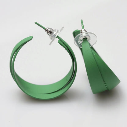 Green Helix Hoops