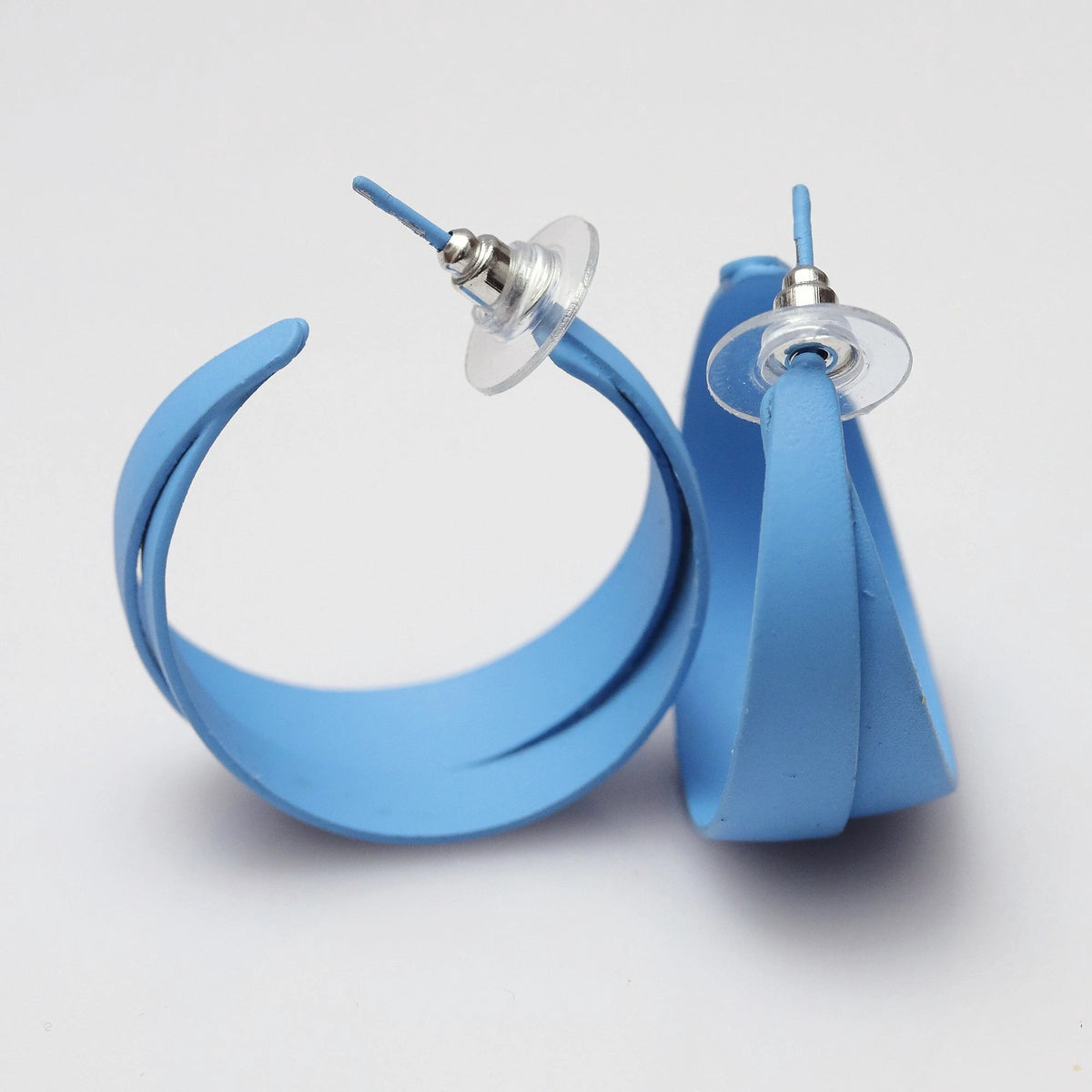 Blue Helix Hoops