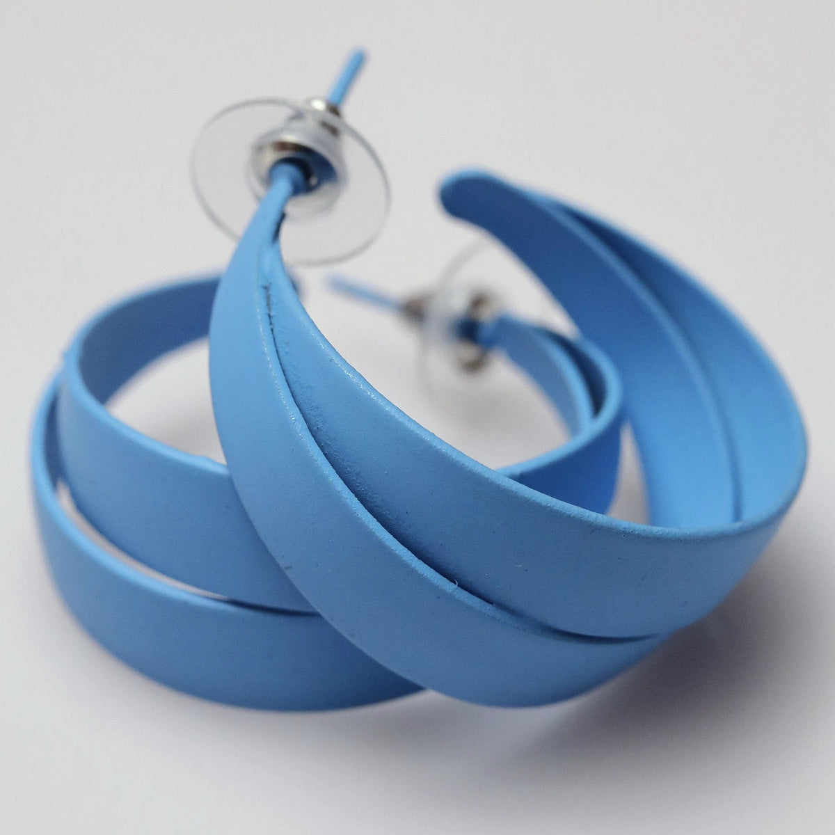 Blue Helix Hoops