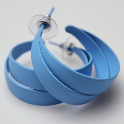Blue Helix Hoops