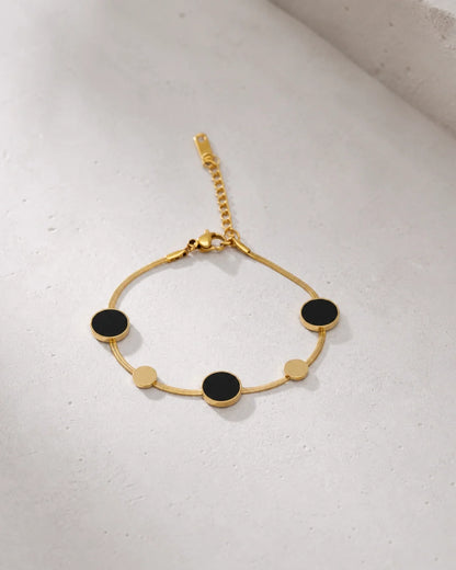 Black gold round Bracelet - Gold Black — product image
