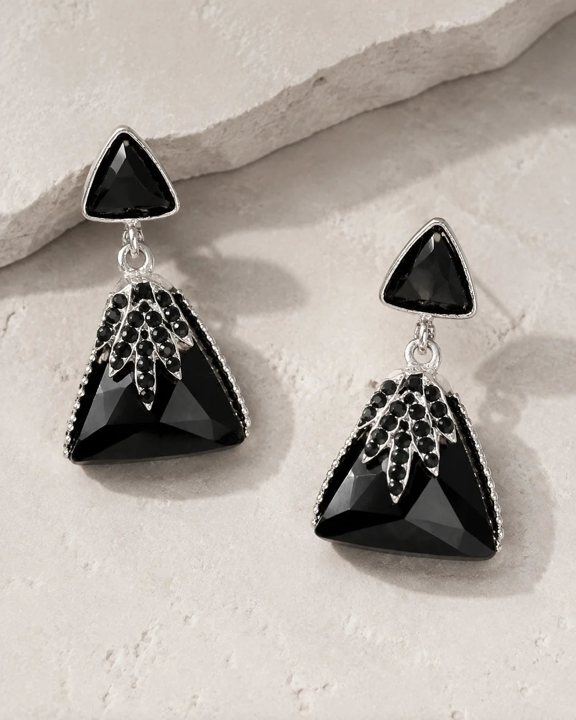 Earring with Studs - Hanging - Black — product image