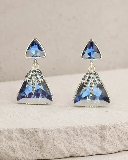 Earring with Studs - Hanging - Navy Blue — product image