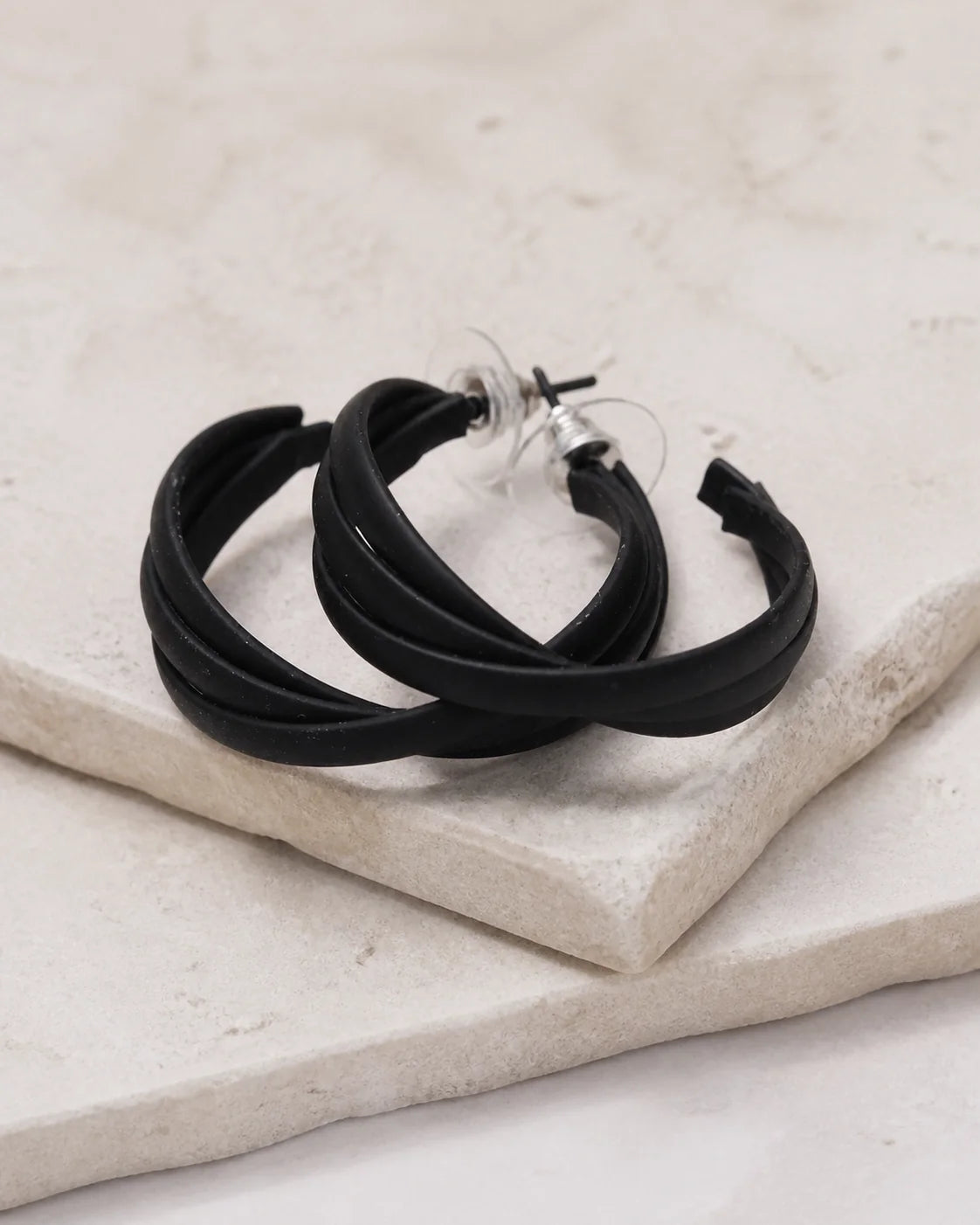 Bold Plastic Earrings - Black — product image