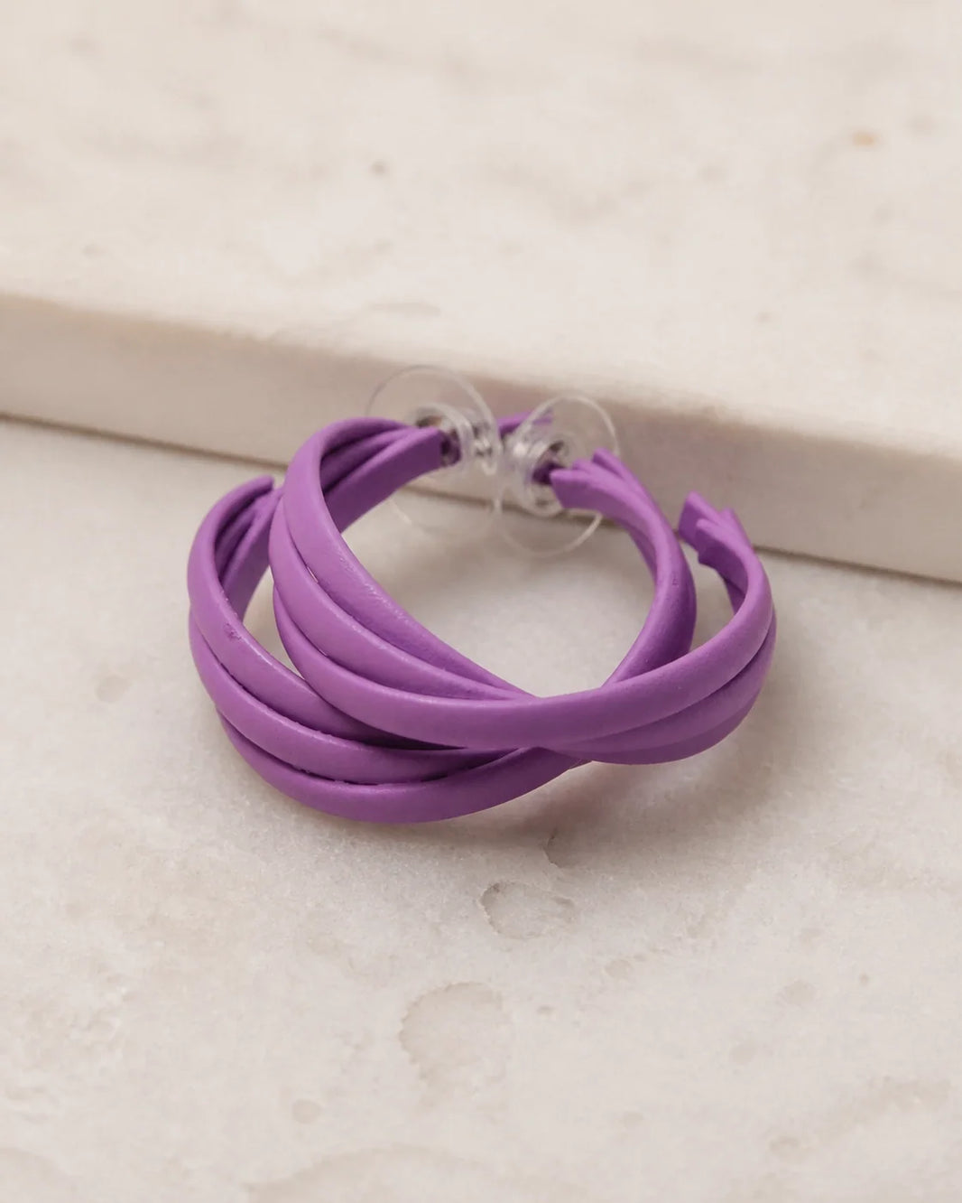 Bold Plastic Earrings - Purple — product image