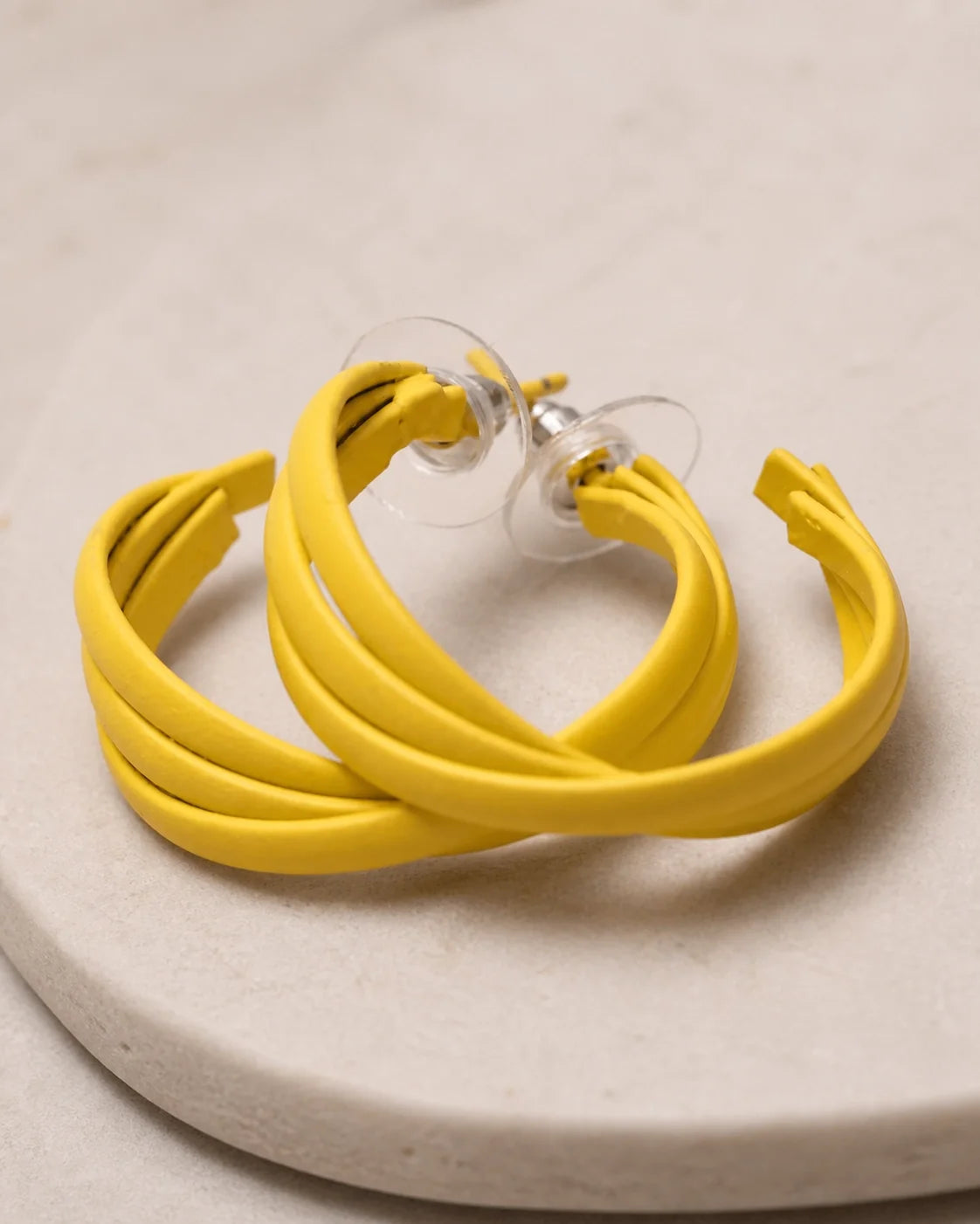 Bold Plastic Earrings - Yellow — product image