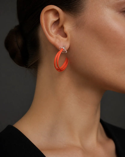 Bold Plastic Earrings - Orange — lifestyle image