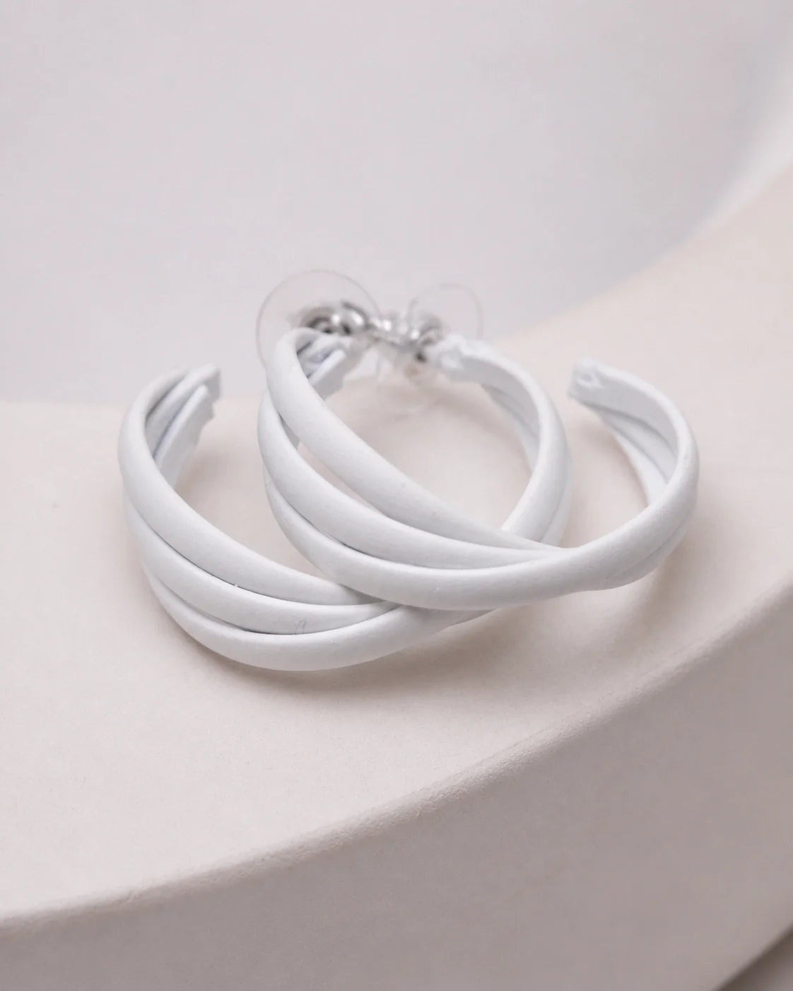 Bold Plastic Earrings - White — product image