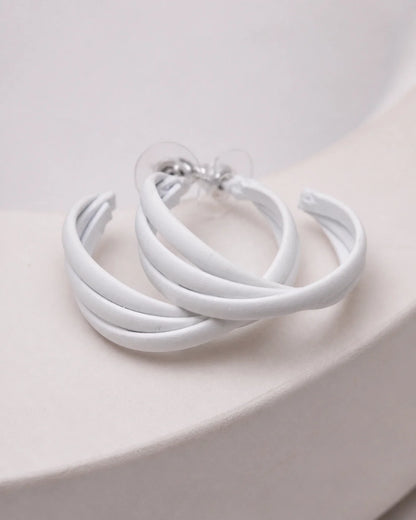 Bold Plastic Earrings - White — product image