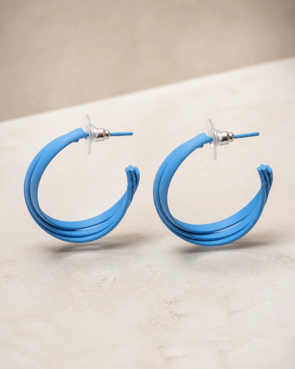 Bold Plastic Earrings - Blue — product image