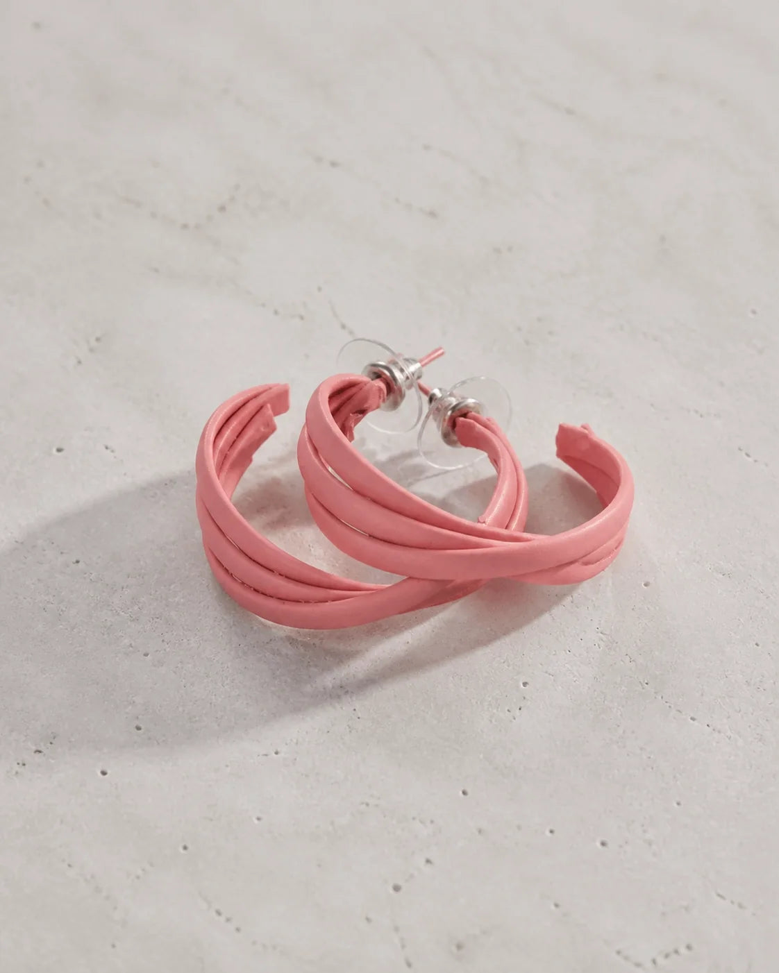 Bold Plastic Earrings - Baby Pink — product image