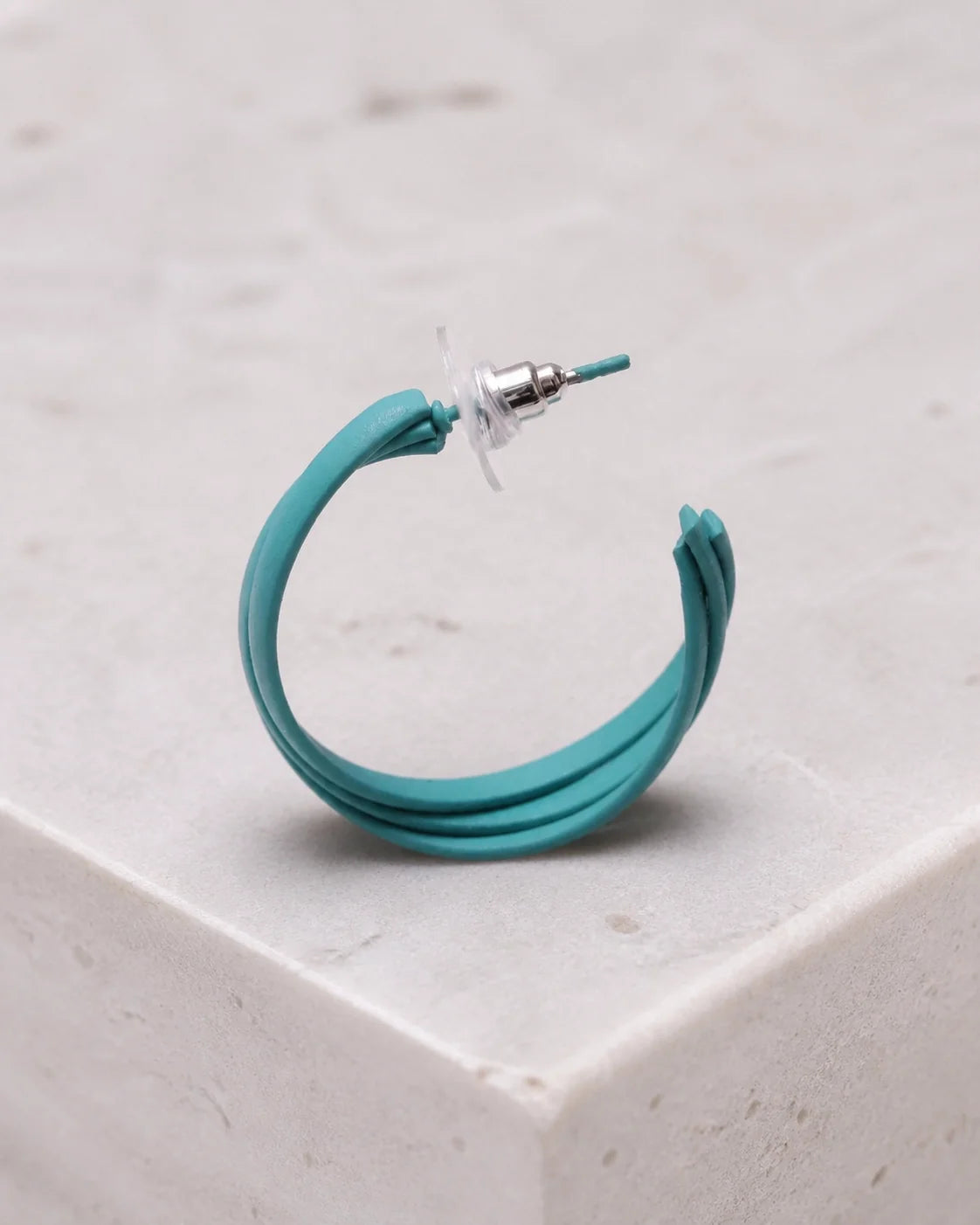 Bold Plastic Earrings - Aqua — product image