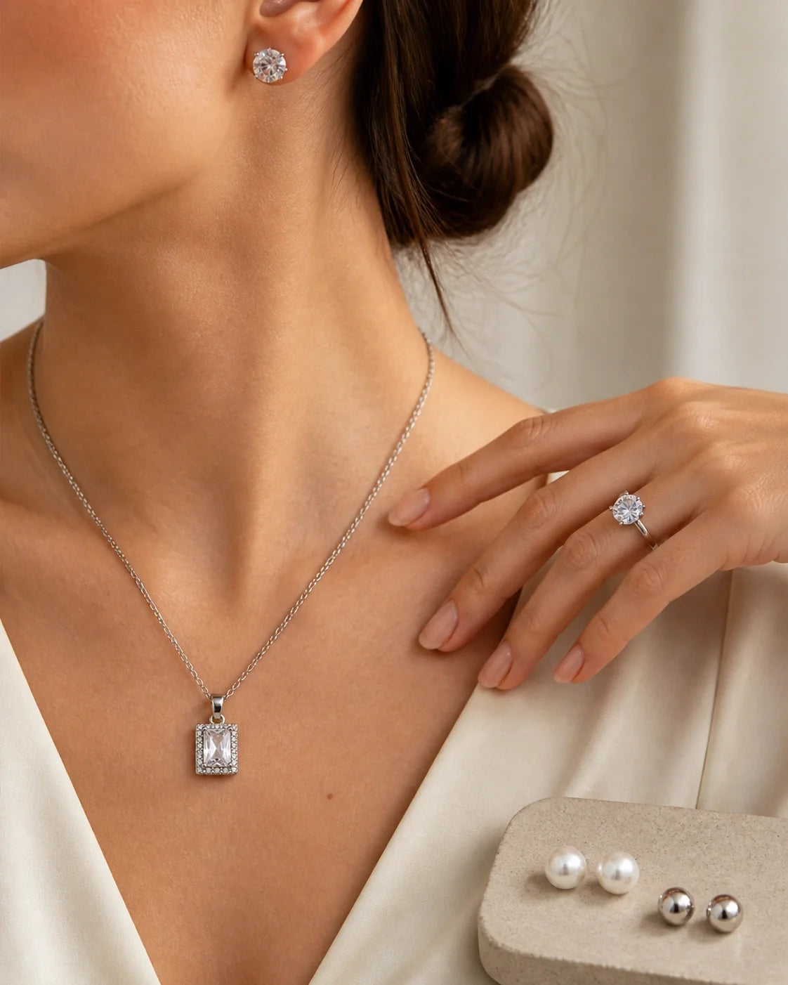 Rings, Tops & Pendant Gift Set VII - Silver — lifestyle image