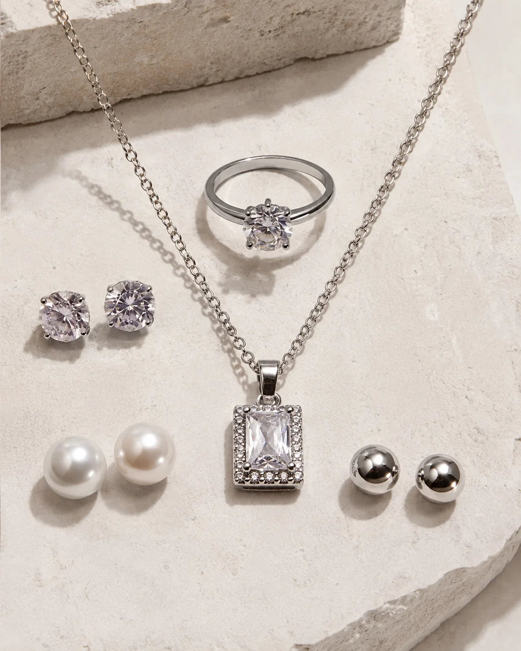 Rings, Tops & Pendant Gift Set VII - Silver — product image