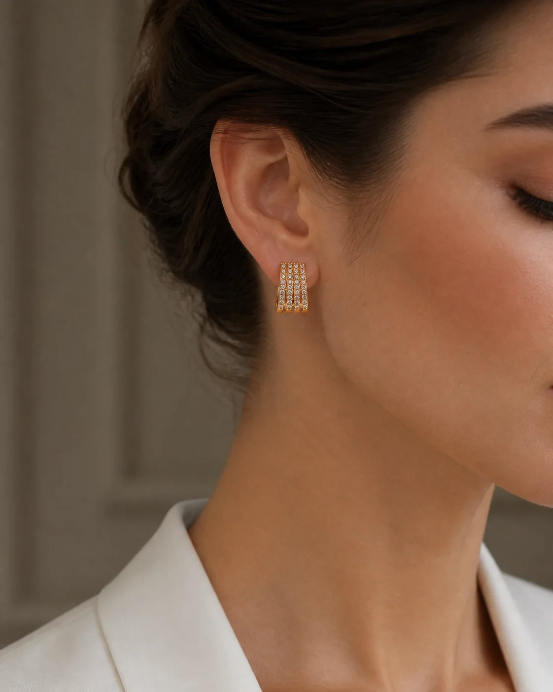 Fancy Tops Earring II - Gold - Silver — lifestyle image
