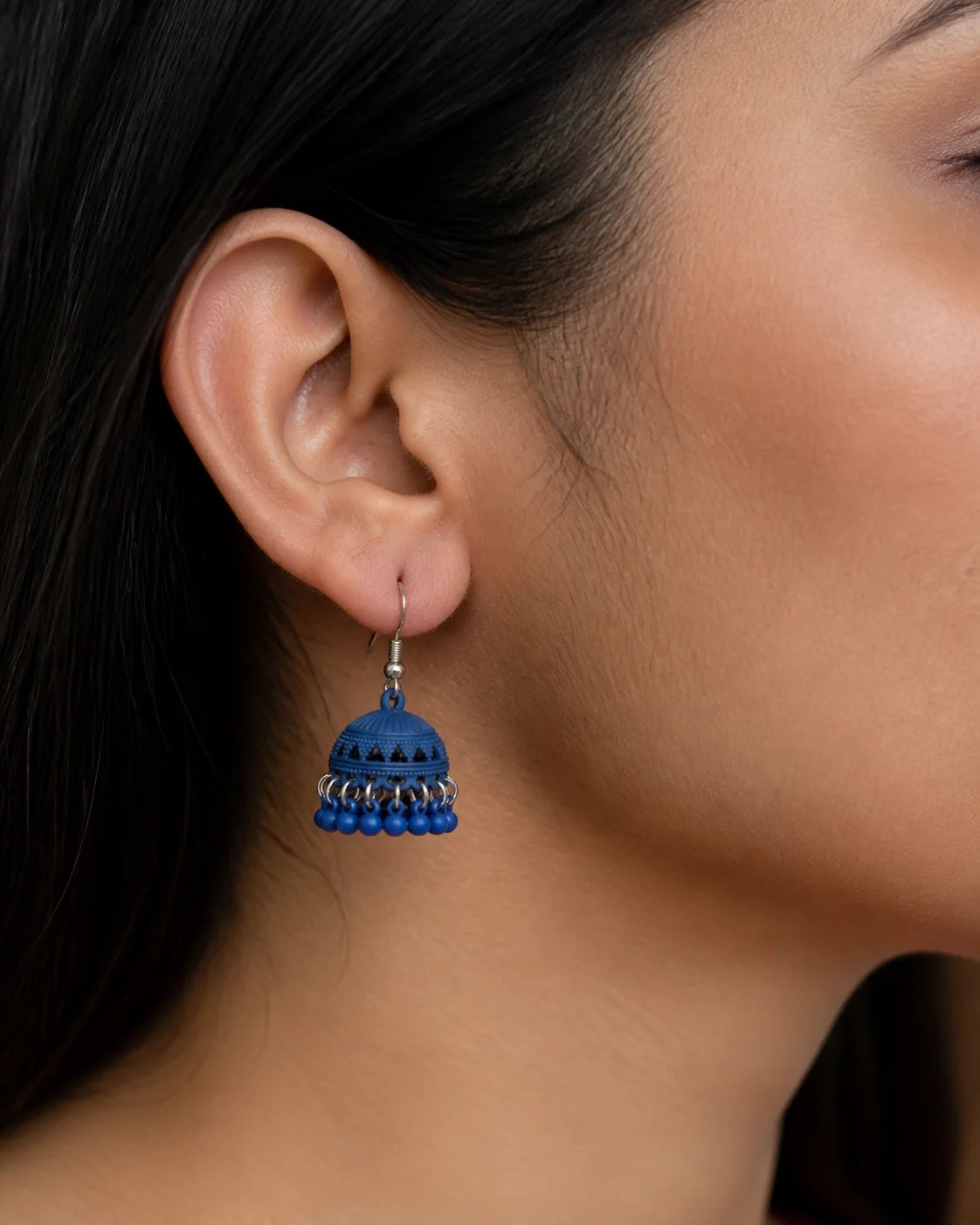 Colorful Jhumki - Navy Blue — lifestyle image