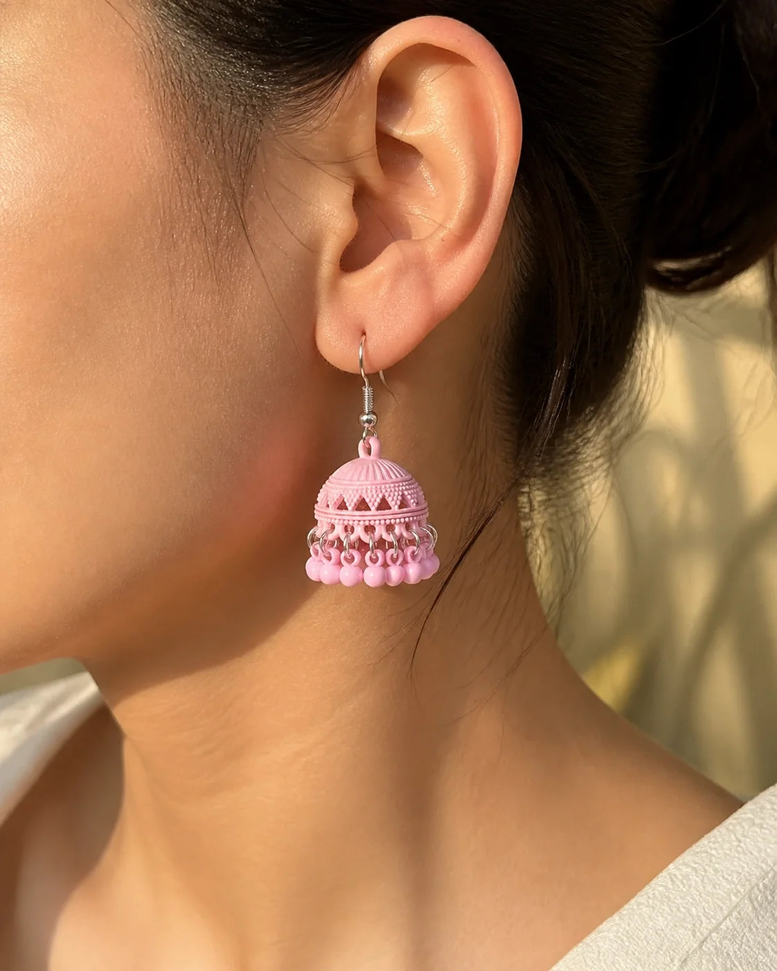 Colorful Jhumki - Pink — lifestyle image