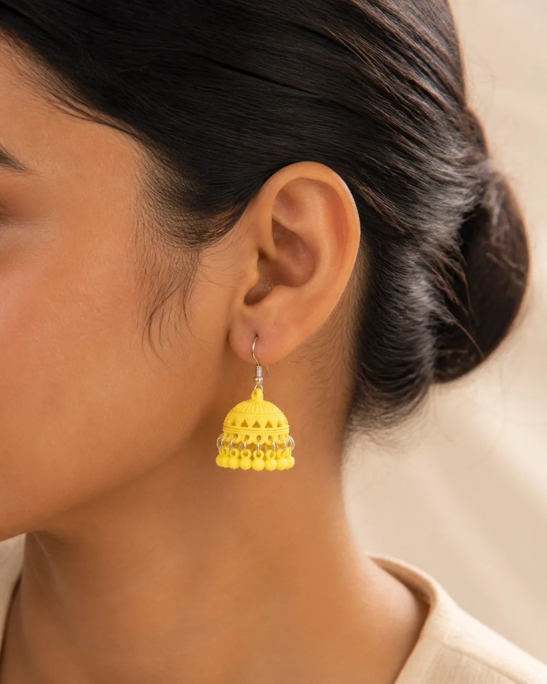 Colorful Jhumki - Yellow — lifestyle image