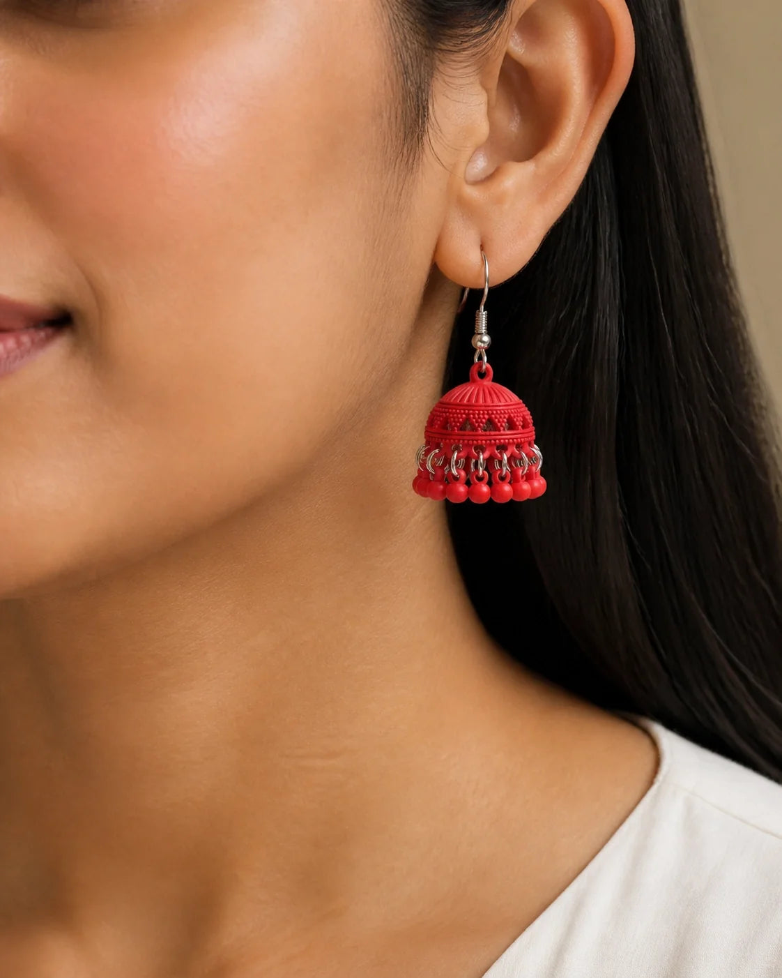 Colorful Jhumki - Red — lifestyle image