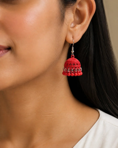 Colorful Jhumki - Red — lifestyle image