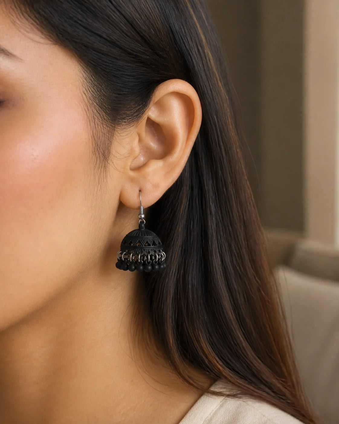 Colorful Jhumki - Black — lifestyle image