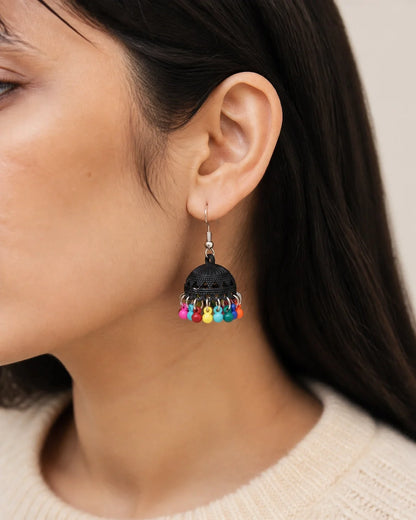 Colorful Jhumki - Black - Colorful — lifestyle image