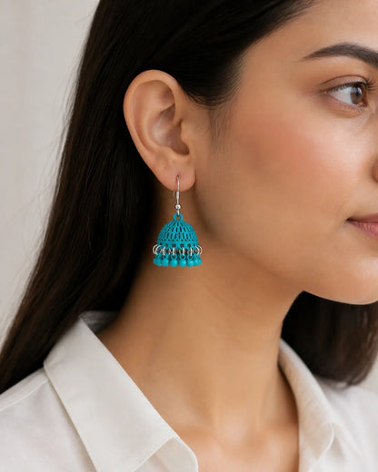 Colorful Jhumki - Zinc — lifestyle image